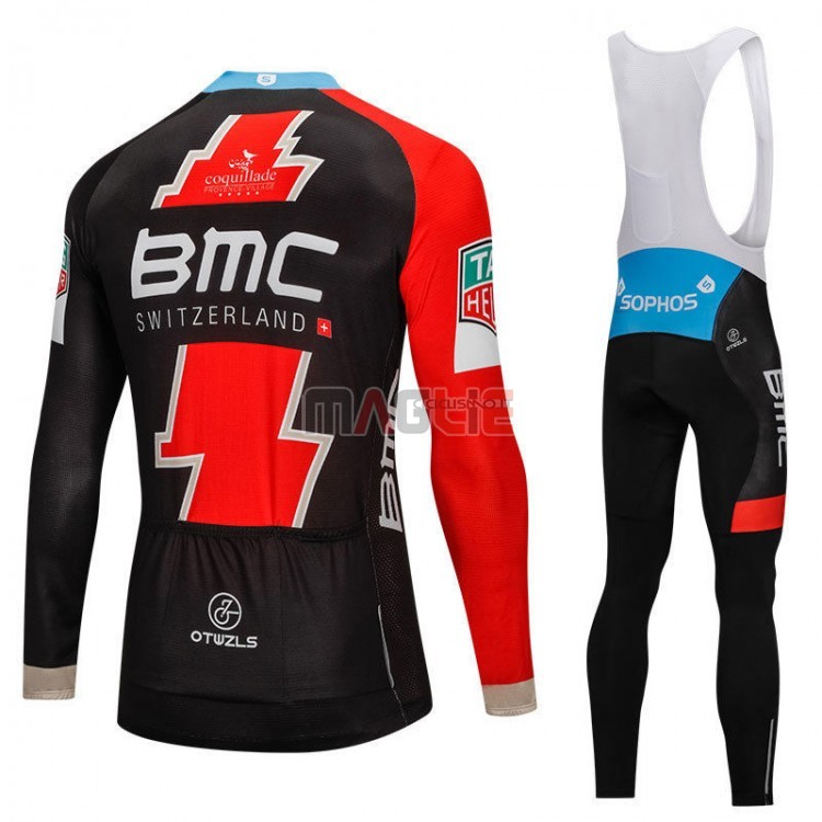 Maglia BMC Manica Lunga 2018 Nero e Rosso - Clicca l'immagine per chiudere